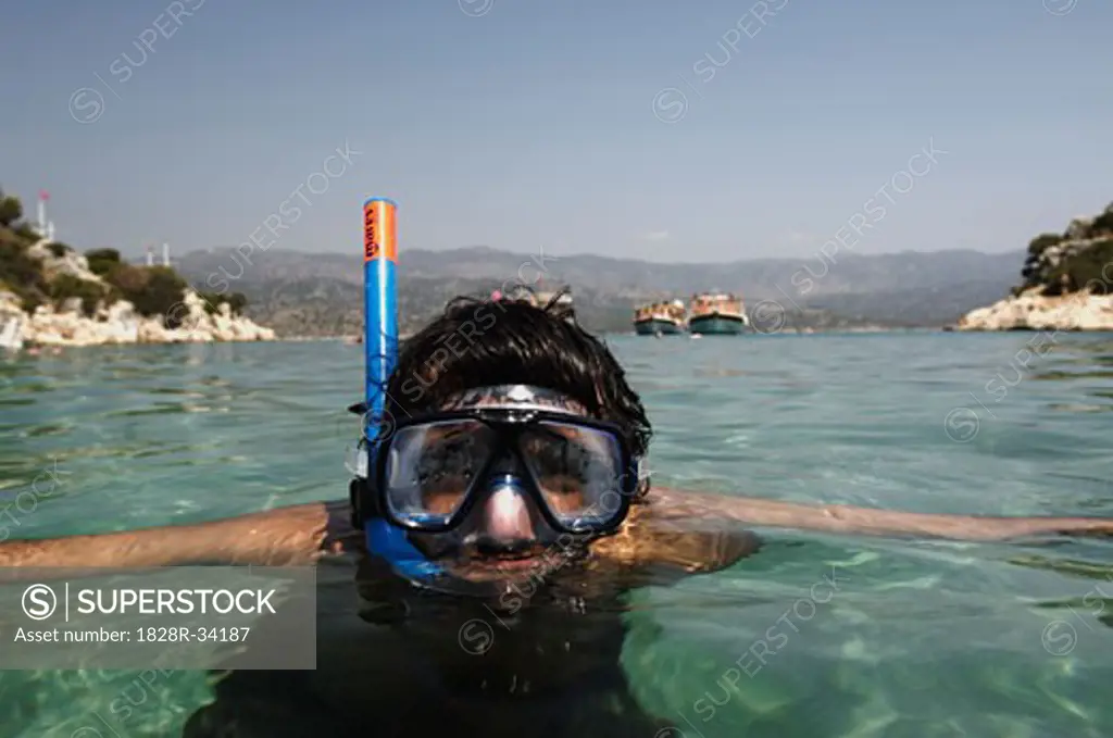 Man Snorkeling, Turkey   