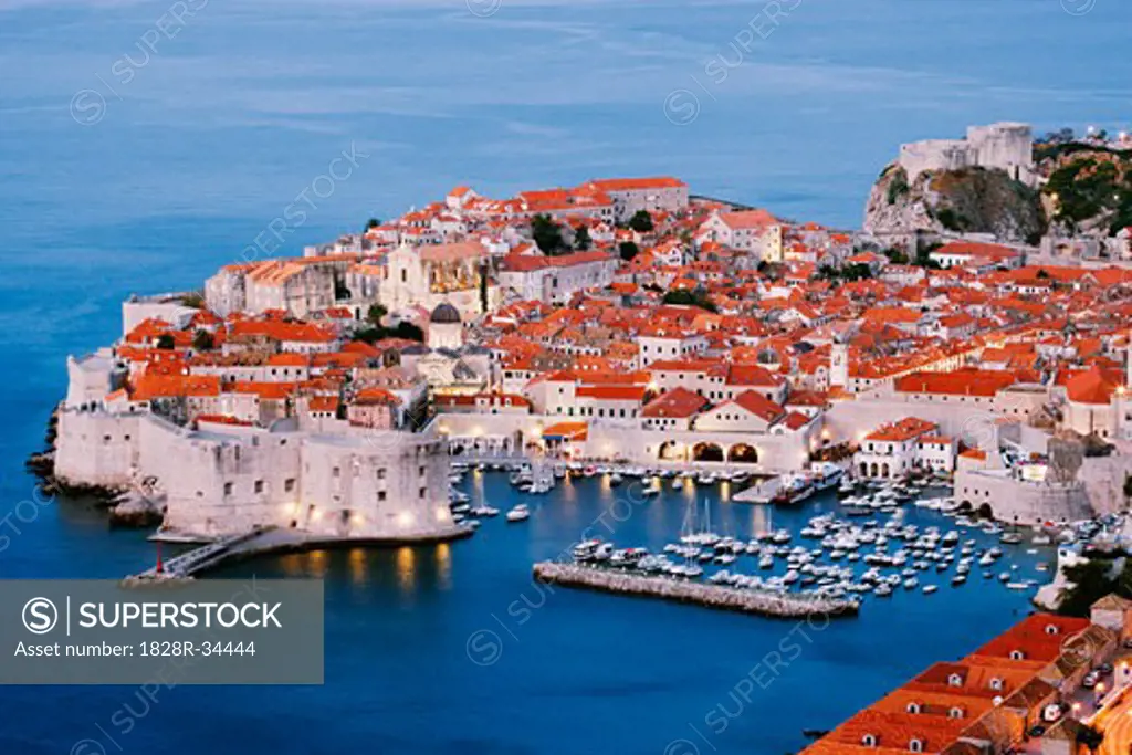 Old City of Dubrovnik at Dawn, Croatia   