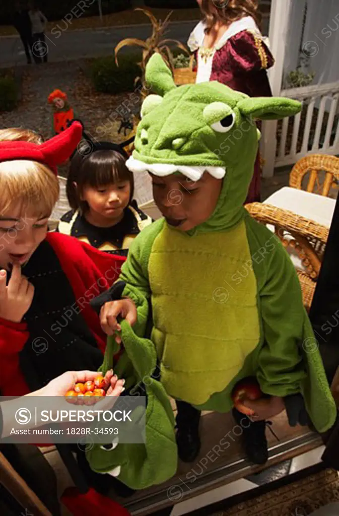 Children Trick or Treating at Halloween   