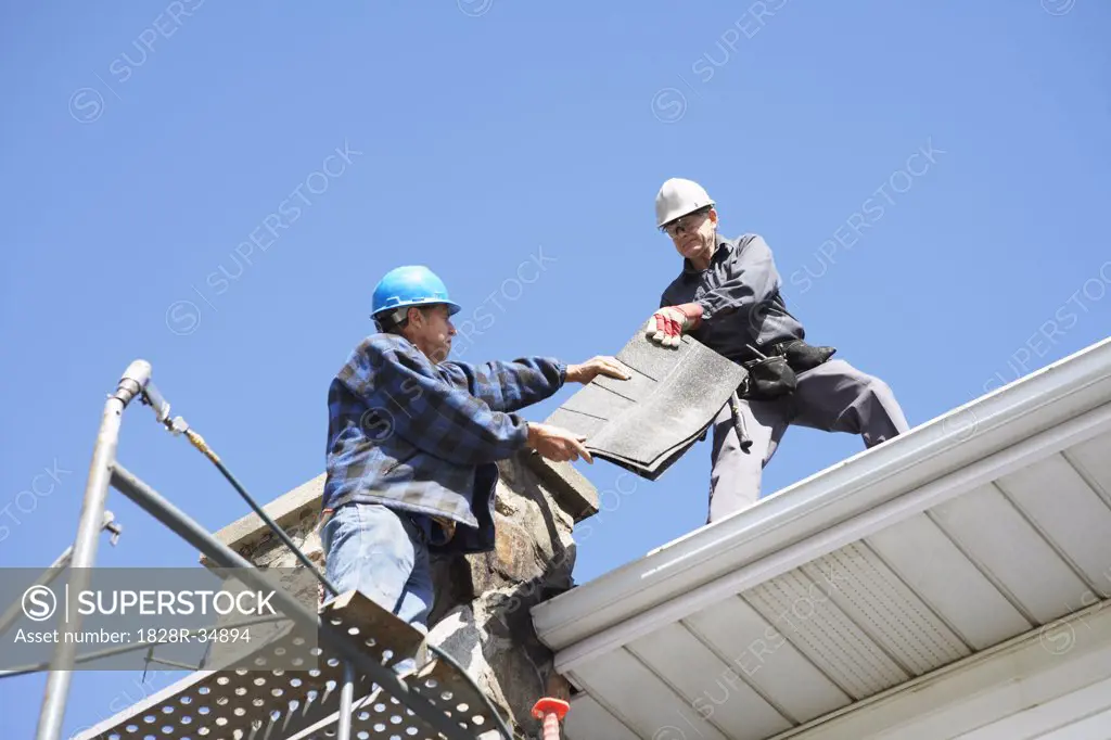 Men Working on Roof   