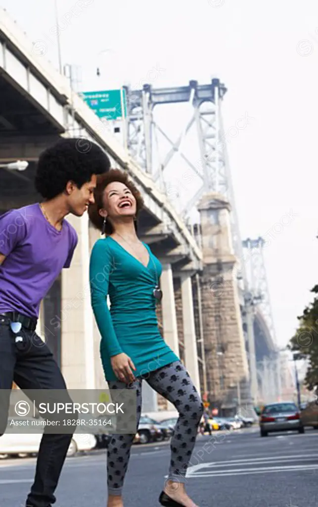 Couple Walking Outdoors   