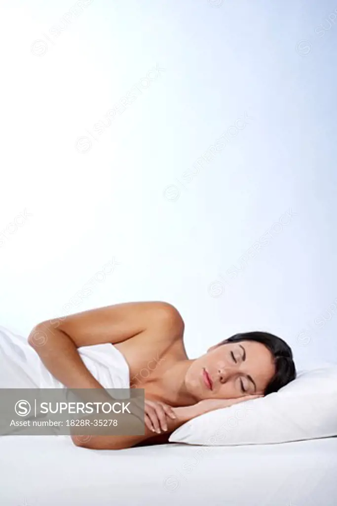 Portrait of Woman in Bed Sleeping   