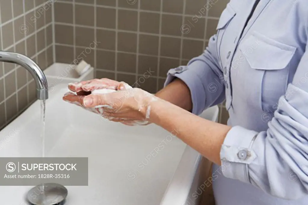 Woman Washing Hands   