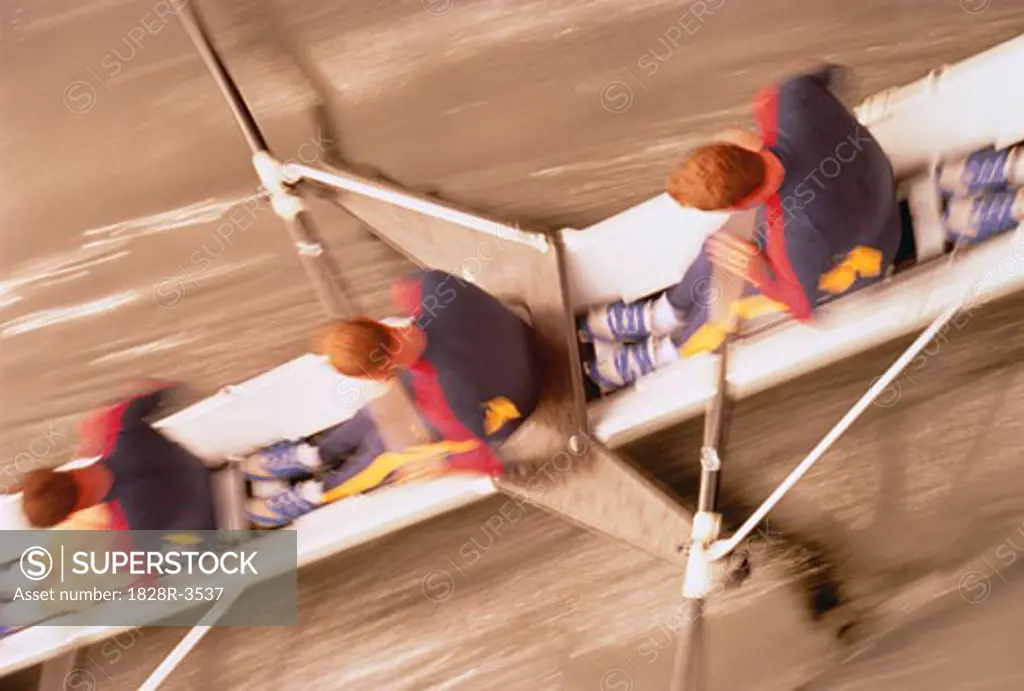 Blurred View of Rowers   
