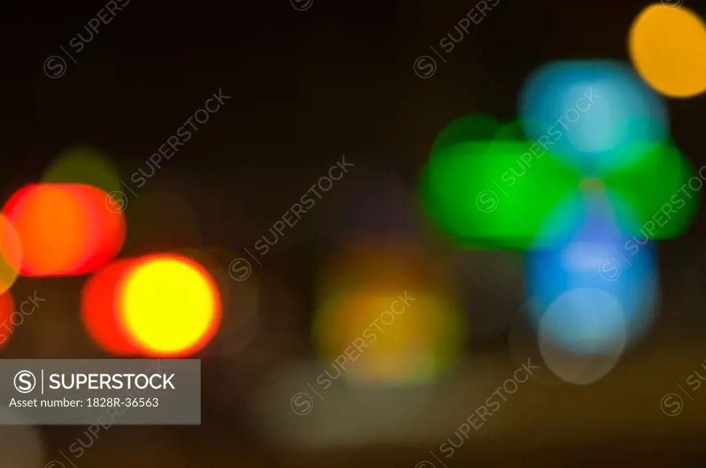 Blurred City Lights at Night   