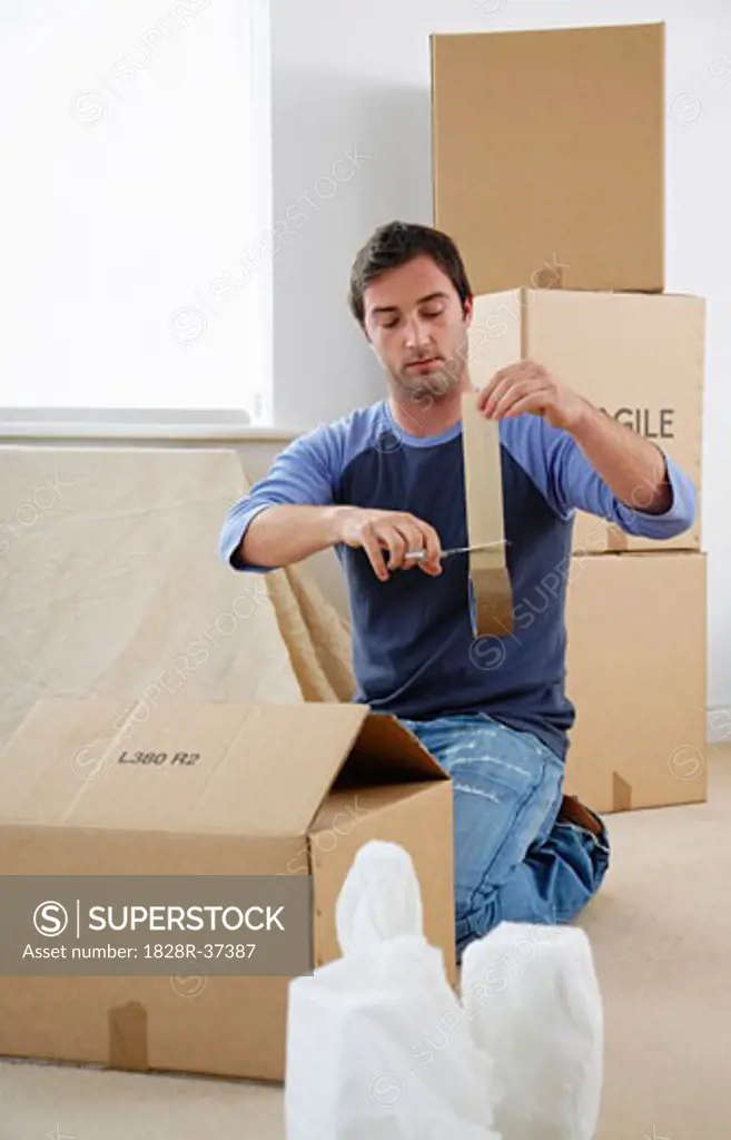 Man Packing Boxes   