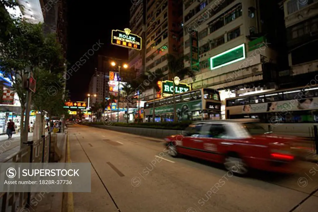 Kowloon at Night, Hong Kong, China   