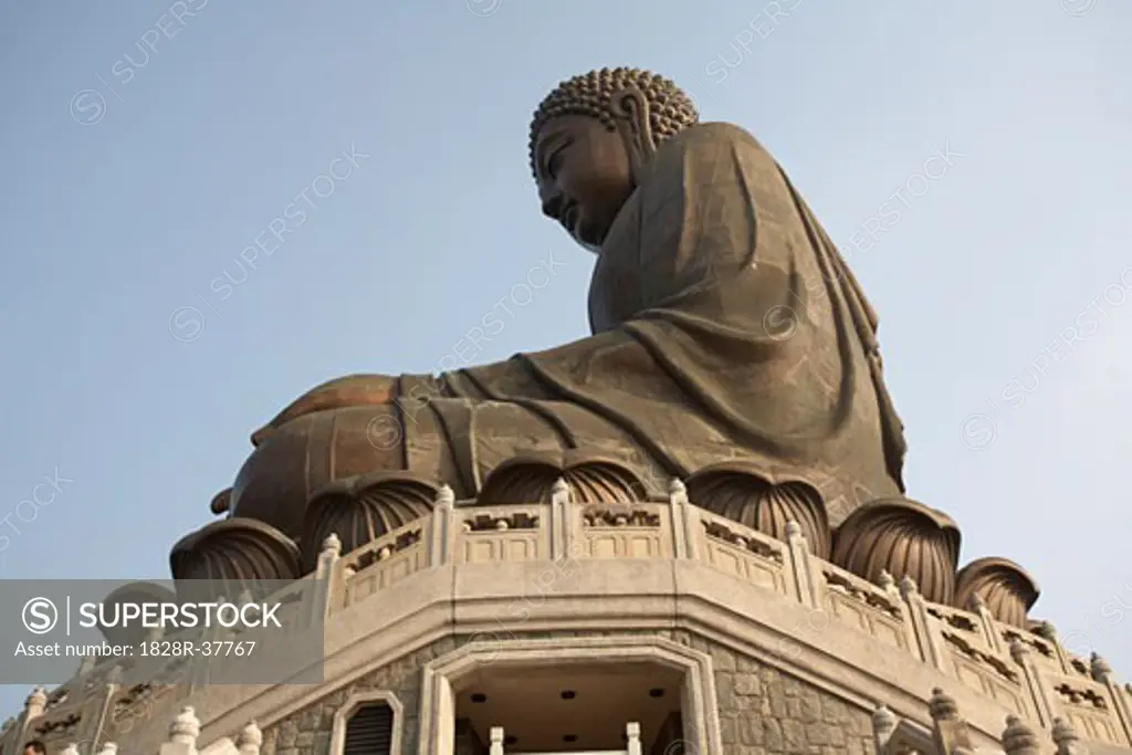 Buddha Statue, Po Lin Monastery, Lantau Island, Hong Kong, China   