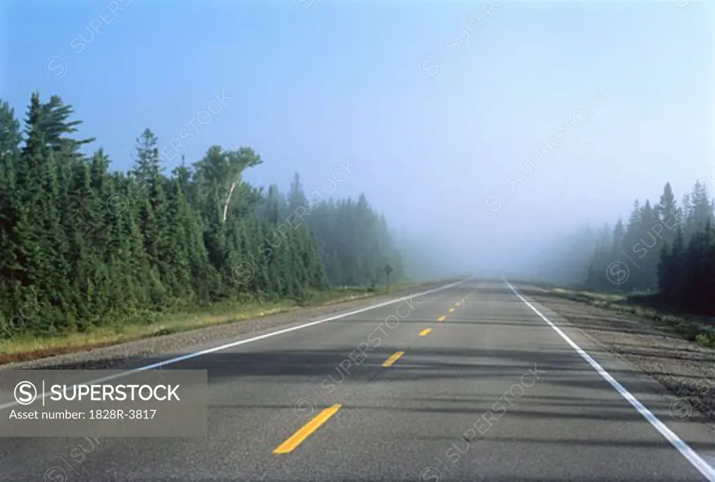 Road and Haze Highway 17, Ontario, Canada   