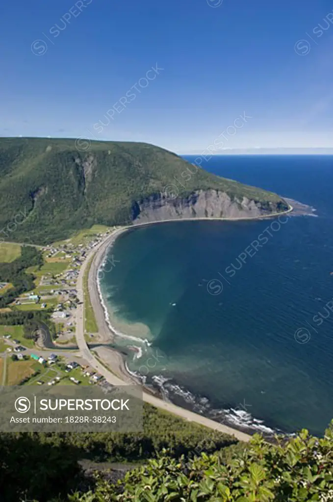 Overview of Gaspe from Mont Saint Pierre, Quebec, Canada   