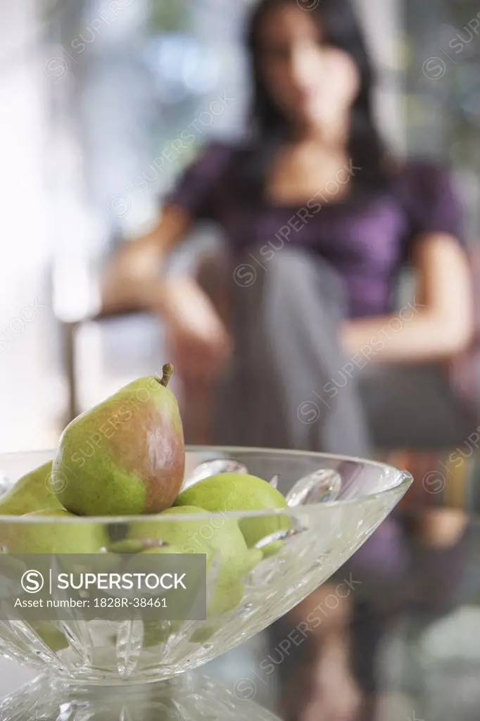 Woman by Bowl of Pears   