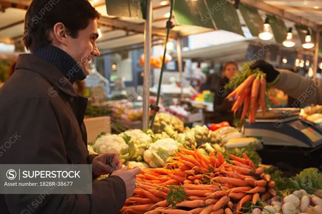 Man at the Market, Paris, France   