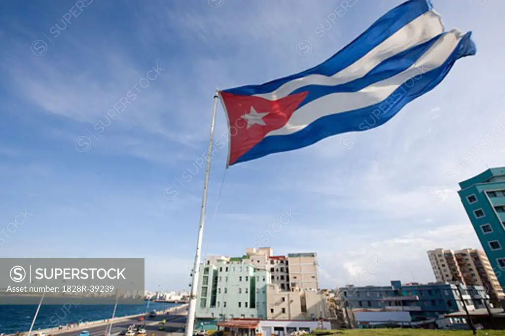 Cuban Flag, Havana, Cuba   