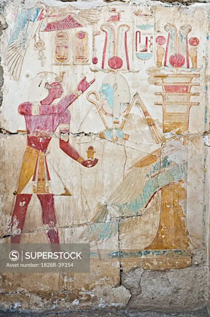 Hieroglyphics in Temple of Seti I Abydos, Egypt   