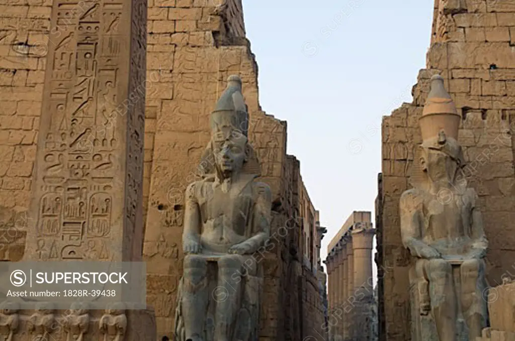 Statues at Luxor Temple, Luxor, Egypt   