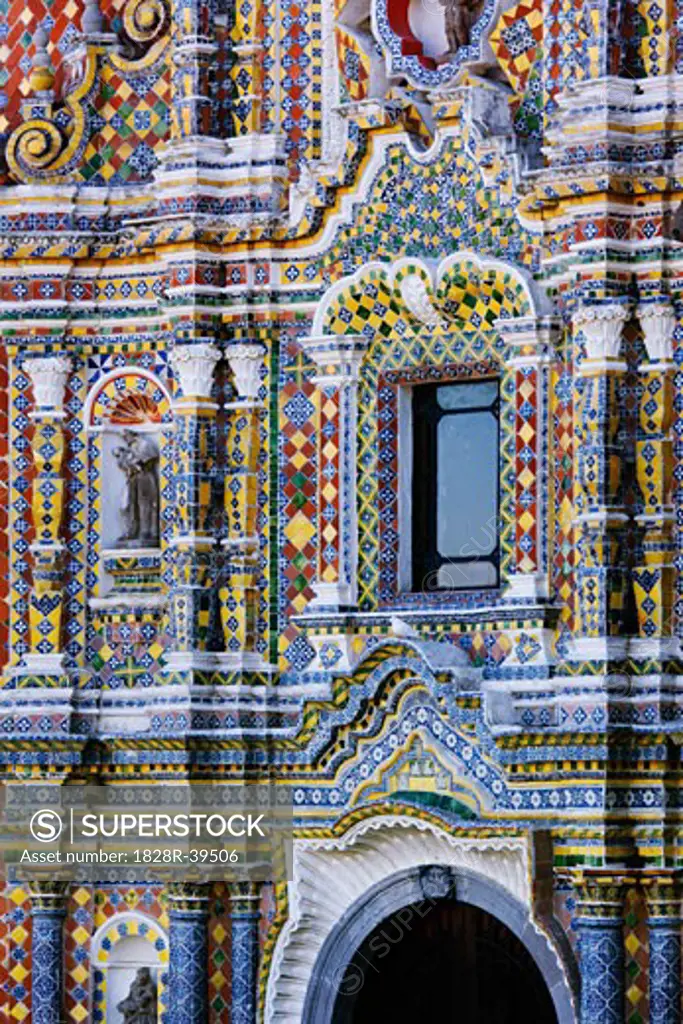 Church of San Francisco, Acatepec, Azulejos, Cholula, Mexico   