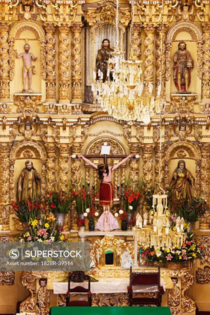 Altar of Church of San Fransisco, Acatepec, Cholula, Mexico   