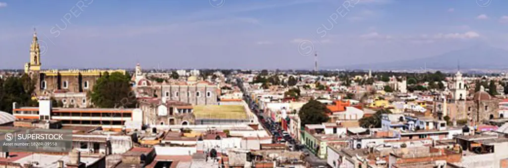 Overview of City, Cholula, Mexico   