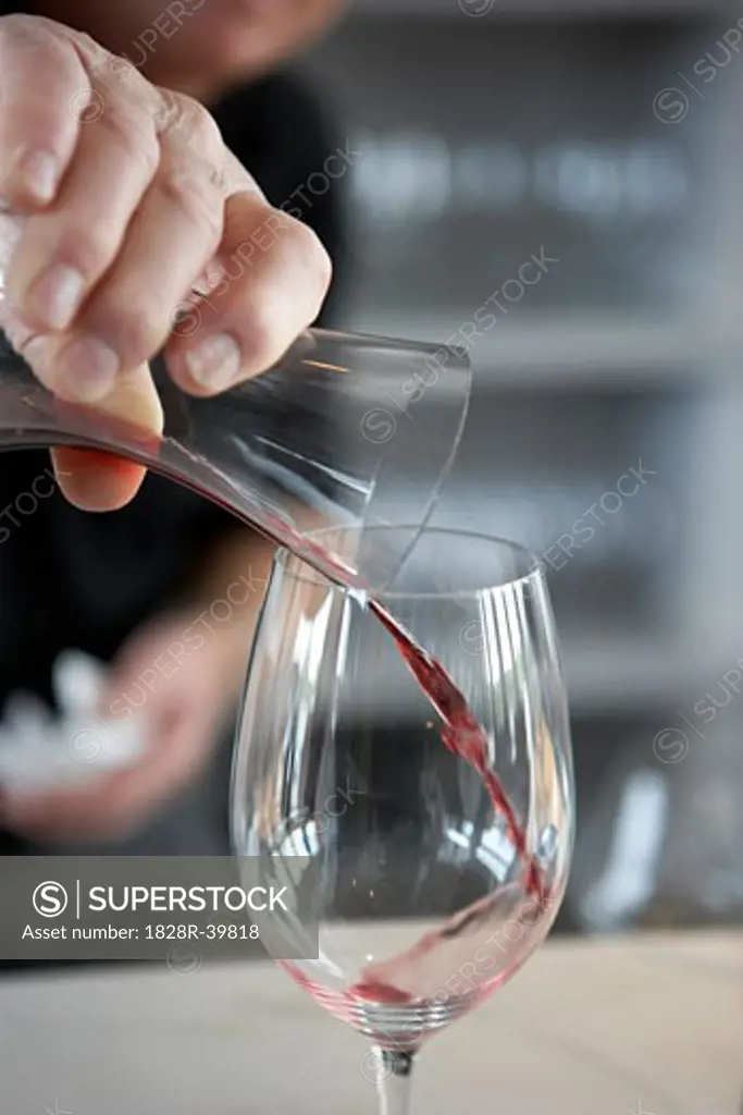 Pouring Wine Into Glass   