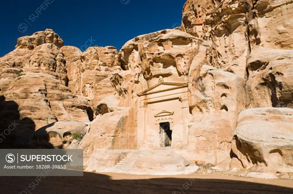 Facade of Siq al-Barid, Jordan   