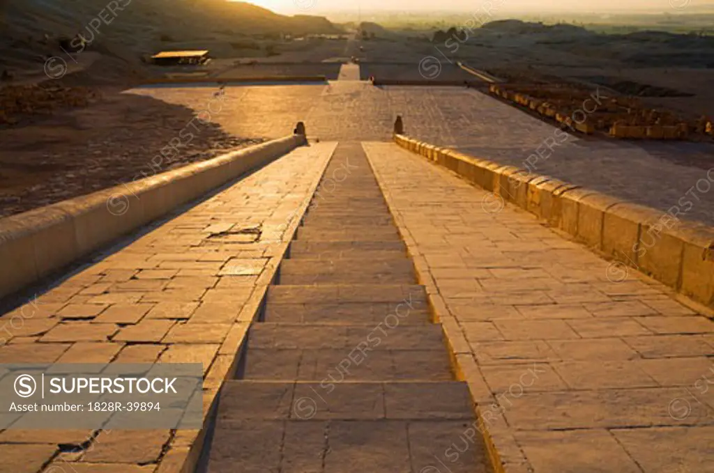 Ramp at The Temple of Hatshepsut, Deir el-Bahri, West Bank, Luxor, Egypt   