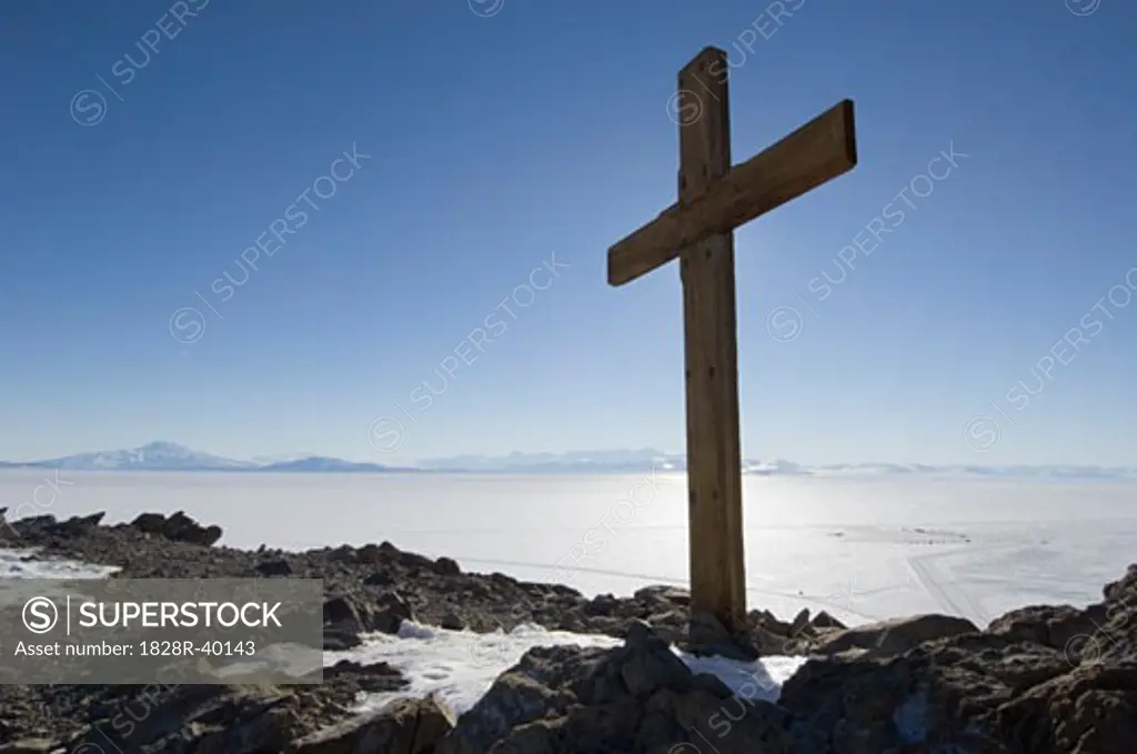 Cross on Observation Hill, Ross Island, Antarctica   