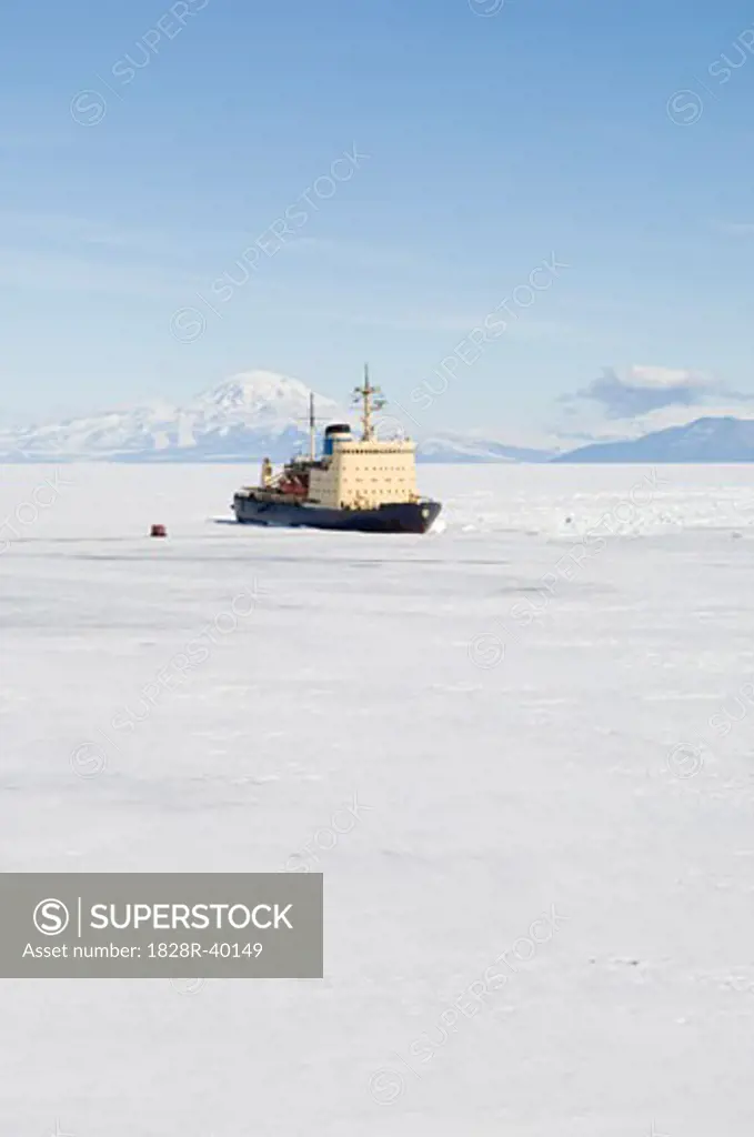 Icebreaker on Ross Sea, Ross Island, Antarctica   