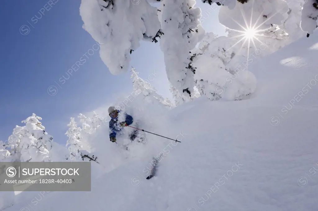 Telemark Skiing, Furano, Hokkaido, Japan   