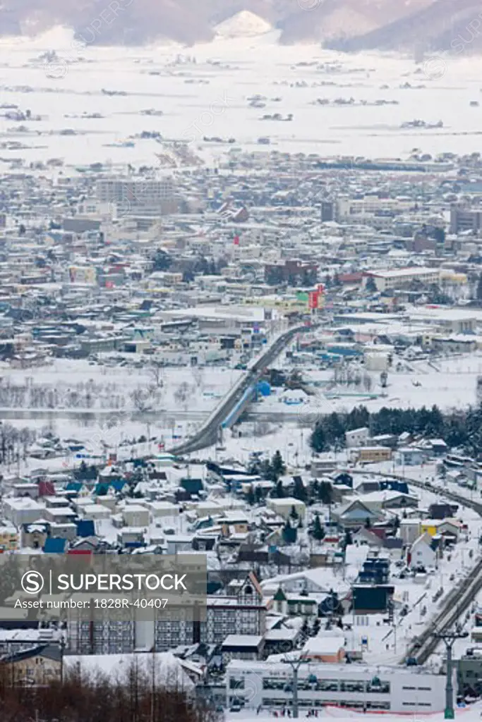 Overview of Furano, Hokkaido, Japan   