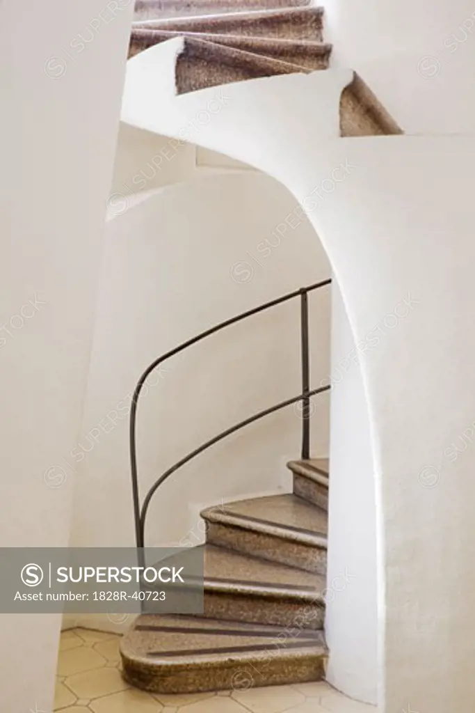 Staircase, Casa Mila, Barcelona, Catalunya, Spain   