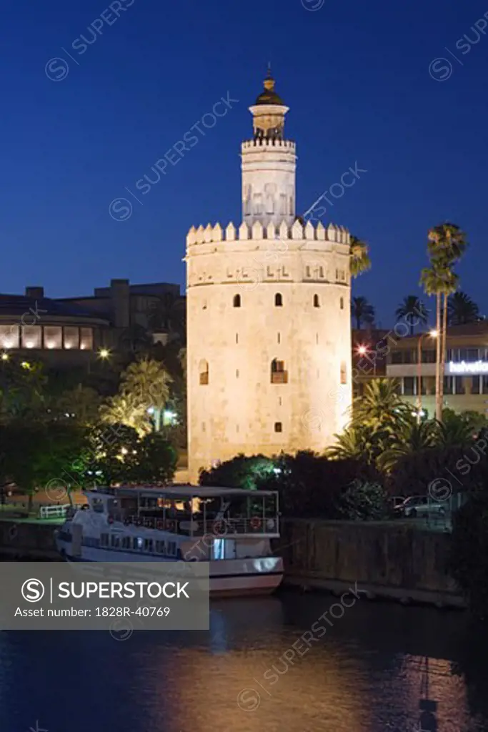 Torre del Oro and Guadalquivir River, Seville, Andalucia, Spain   