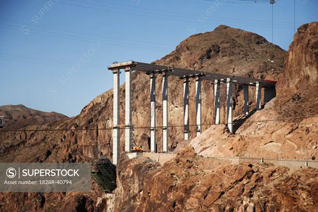 Bridge Under Construction, Hoover Dam, Nevada, USA   