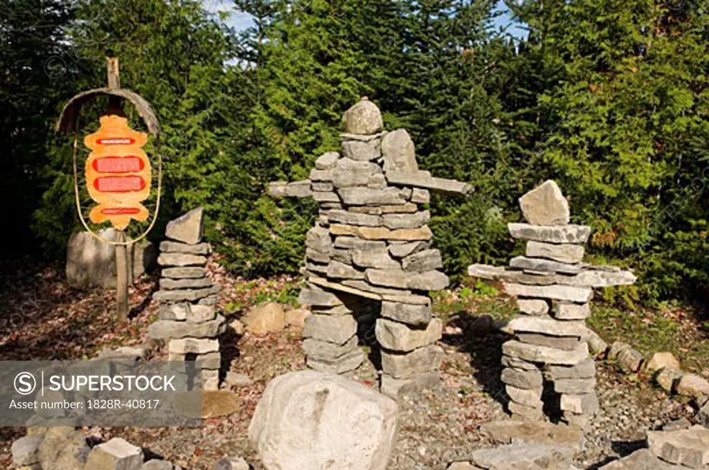 Stone Figures, Wendake, Quebec, Canada   