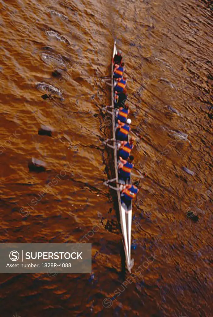 Overhead View of Rowers   