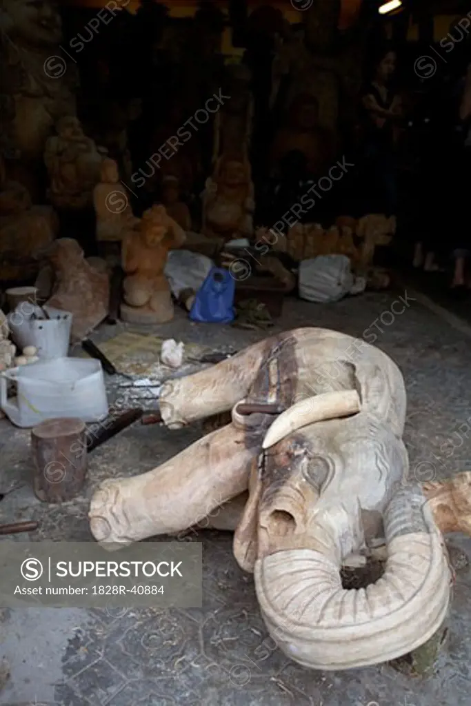 Wood Carving, Hoi An, Quang Nam Province, Vietnam   