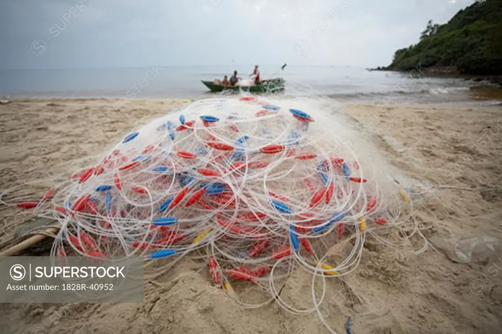 Fishing Nets on Beach, Phu Quoc, Vietnam   