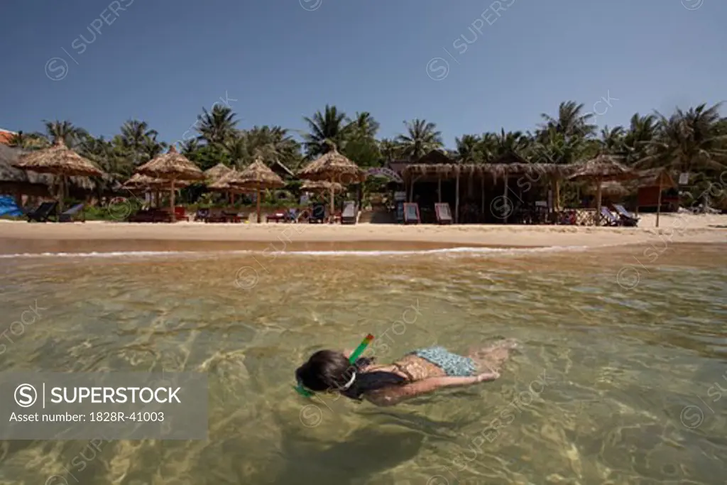 Girl Snorkeling, Phu Quoc, Vietnam   