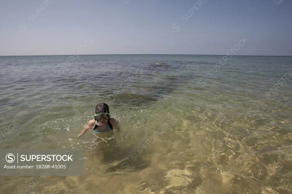 Girl Snorkeling, Phu Quoc, Vietnam   