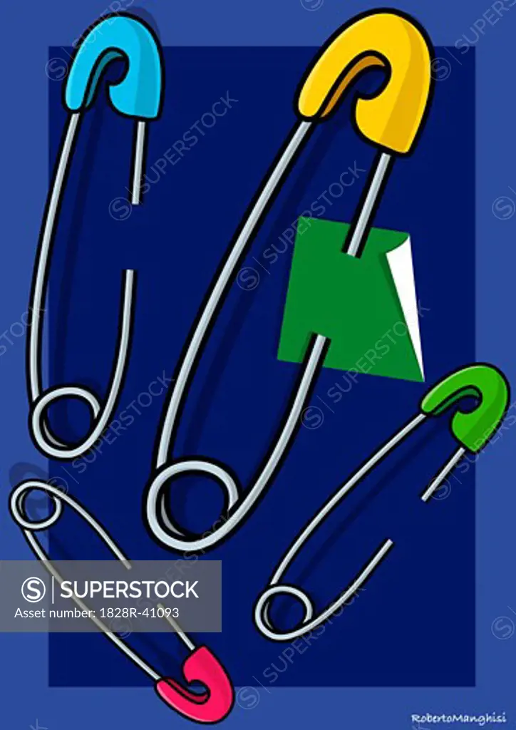 Illustration of Safety Pins   