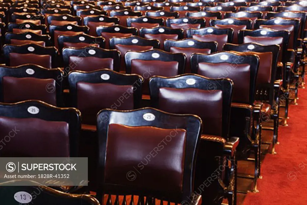Empty Theatre Seats, National Theatre, San Jose, Costa Rica   