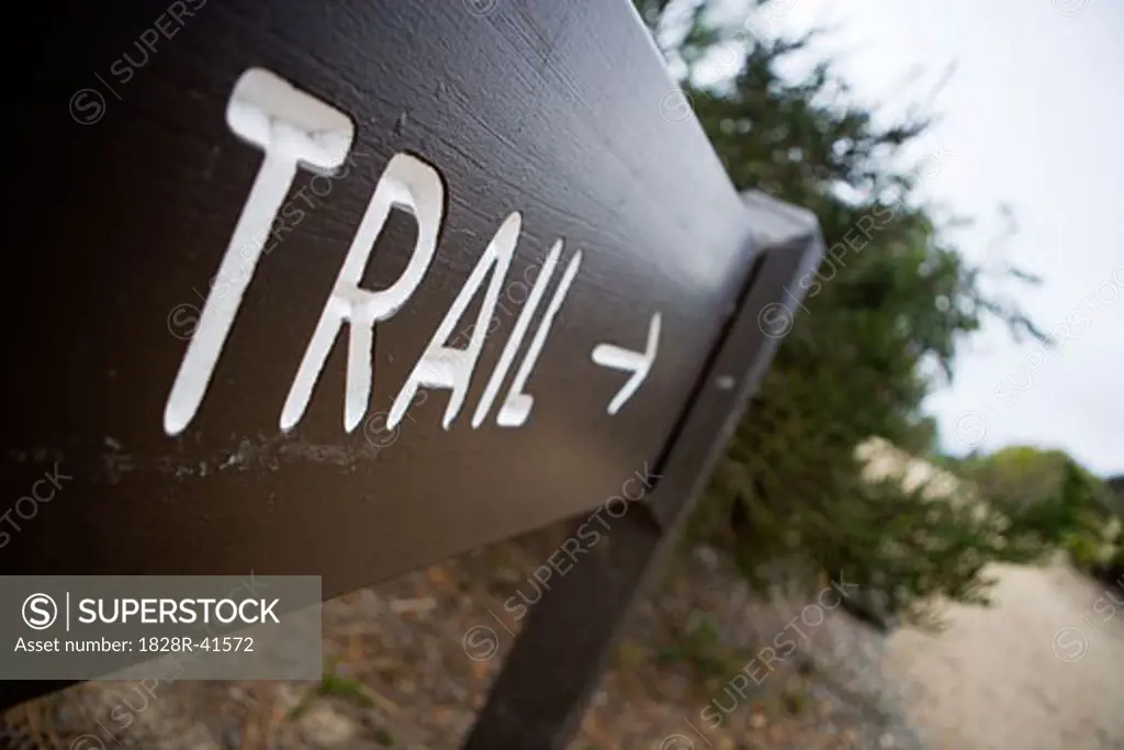 Trail Sign, Torrey Pines State Park, La Jolla, California, USA   