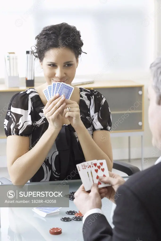 Business People Playing Cards   