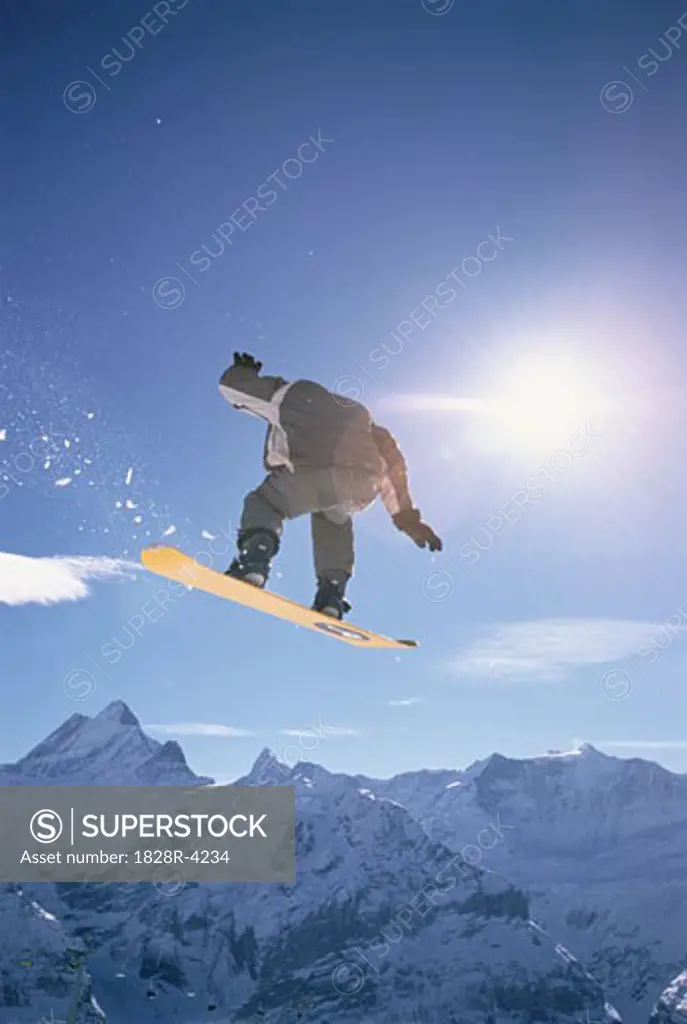 Snowboarder in Air Switzerland   