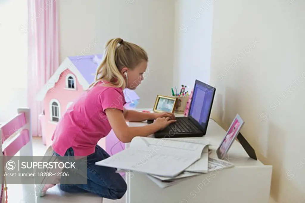 Girl Doing Her Homework   
