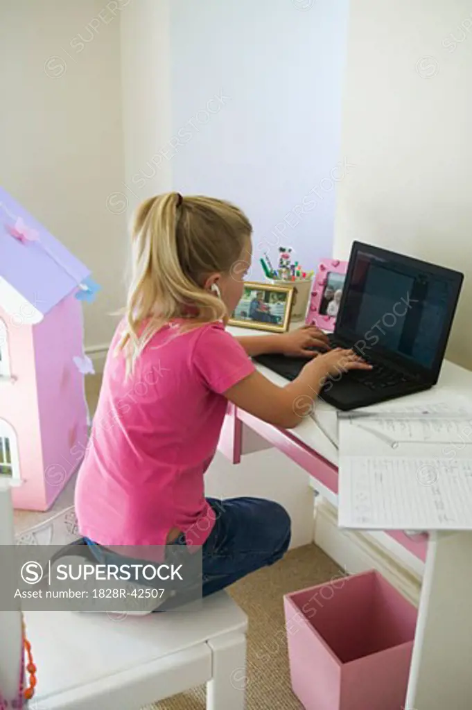 Young Girl Doing Her Homework   