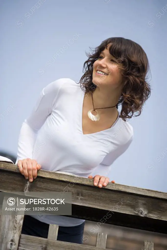 Portrait of Woman, Stinson Beach, Marin County, California, USA   