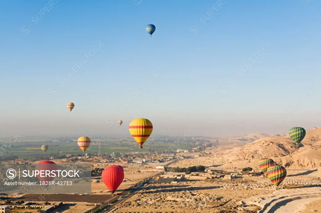 Hot Air Balloons, West Bank, Luxor, Egypt   