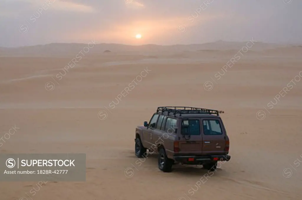 Car, The Great Sand Sea, Western Desert, Egypt   
