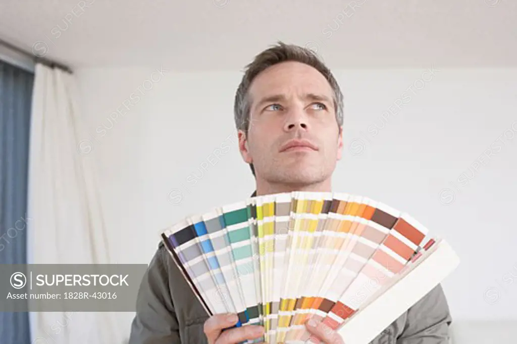 Man with Color Swatches   