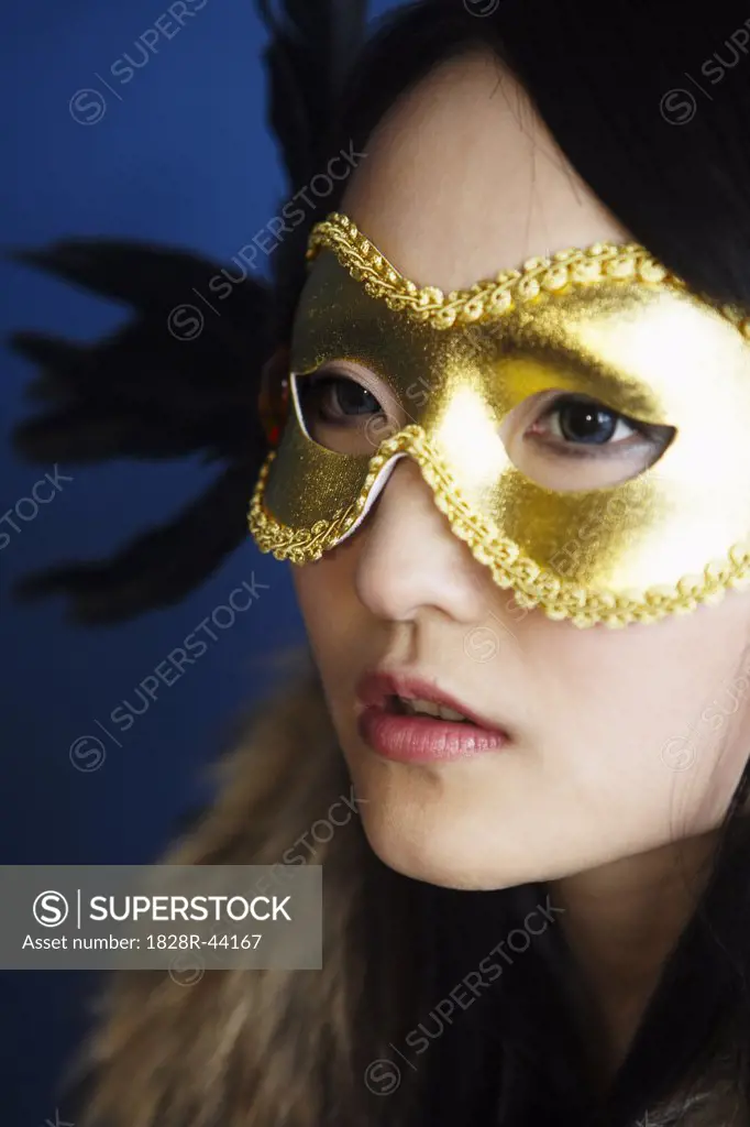 Portrait of Woman Wearing Mask   